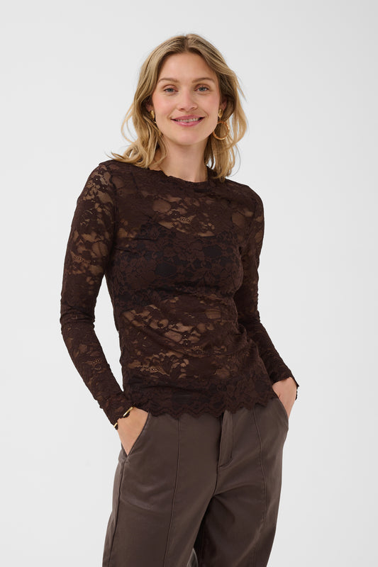 CREAM 10615470 CRPITIA LACE BLOUSE