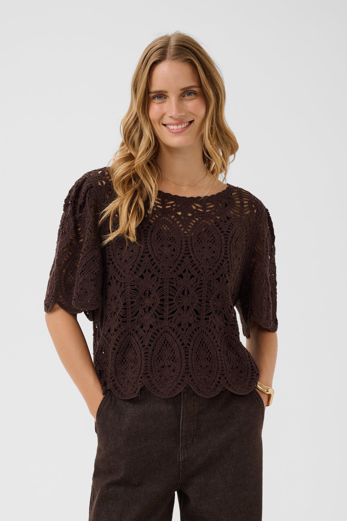 CREAM 10615620 CRMINDIE CROCHET BLOUSE