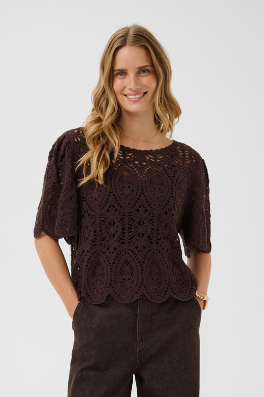 CREAM 10615620 CRMINDIE CROCHET BLOUSE